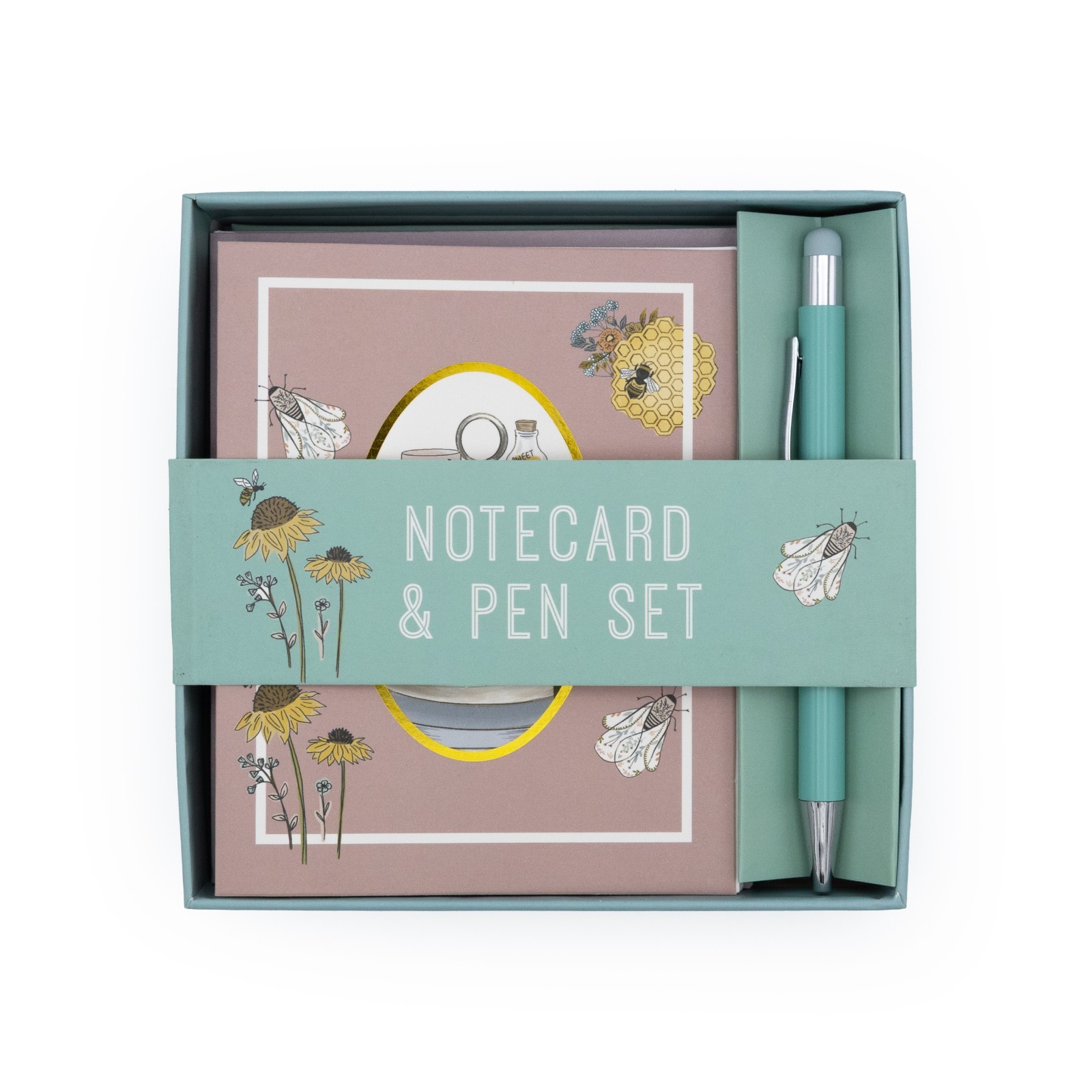 Bee Yourself Note Cards Envelopes & Pen Gift Set Stationery Boxed