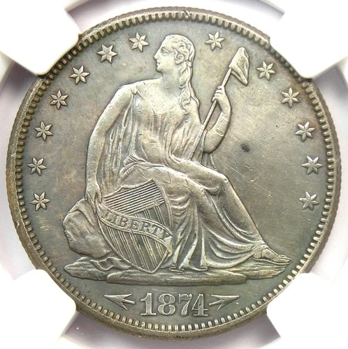1874-CC Seated Liberty Half Dollar Carson City 50C - Certified NGC AU Details