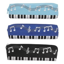  3pcs Pencil Pouch Case Art Piano Keys Musical Pen Case Stationery Bag for