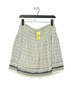 Max Studio Damen Midi Rock S Creme Polyester mit Viskose A-Linie