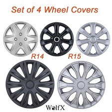 14 15 Set Of 4 Wheel Covers Full Rim Snap On Hub Caps For Toyota Corolla Ford