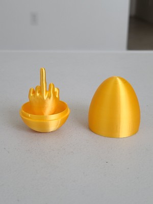 Middle Finger Golden Easter Egg Prank Novelty Knick Knack Joke Toy