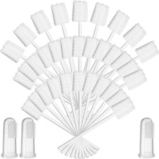 100 Pcs Baby Tongue Cleaner Toothbrush Baby Oral Cleaner with 3 Pieces Finger To