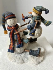 Lang And Wise Ned Young Wit & Whimsy Got Your Nose Dad Son Snowman Figurine