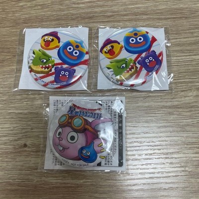 Dragon Quest Button Badge Set of 3: Slime, Moguranya, Dragon Quest Characters