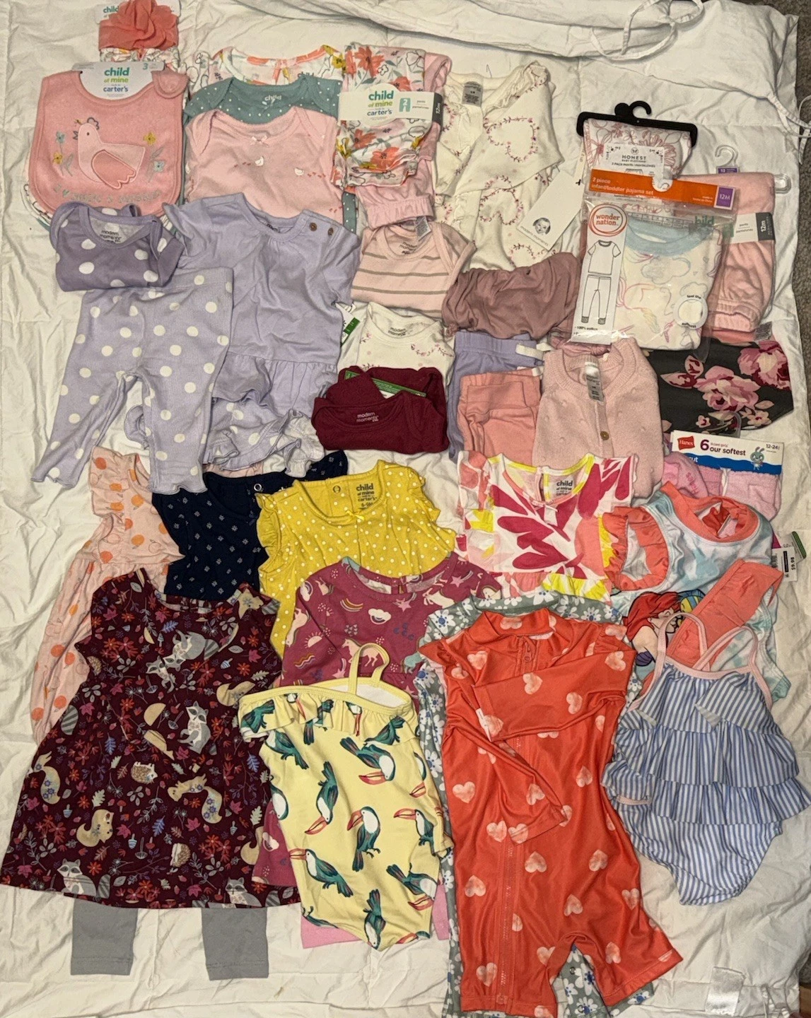 NWOT/NWT Baby Girl Clothing Lot, Size 6/9M-12M, 55pcs, MSRP $400!!