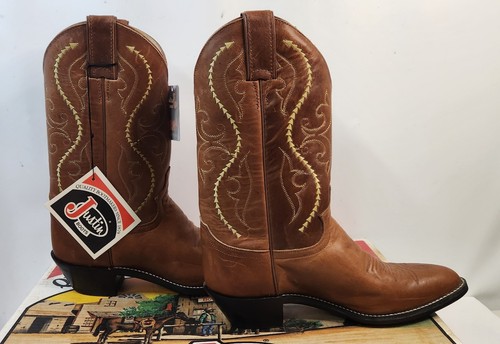 Justin Western Cowboy Boots Women’s 8B Brown Leather L4936 Embroidered Saltillo - Picture 11 of 12