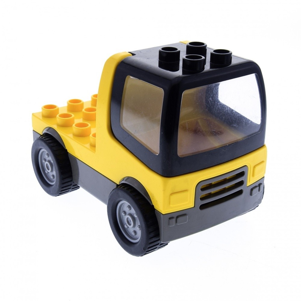 1x lego Duplo Truck Construction Vehicle Cabin Black Yellow Grey Car 31077