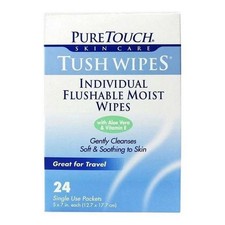Individual Flushable Tush Wipes 24 Count