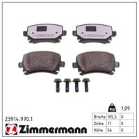 Zimmermann BremsbelÄGe Bremsbelagsatz Hinten VW Audi A3 A4 A6 TT Seat Leon Skoda