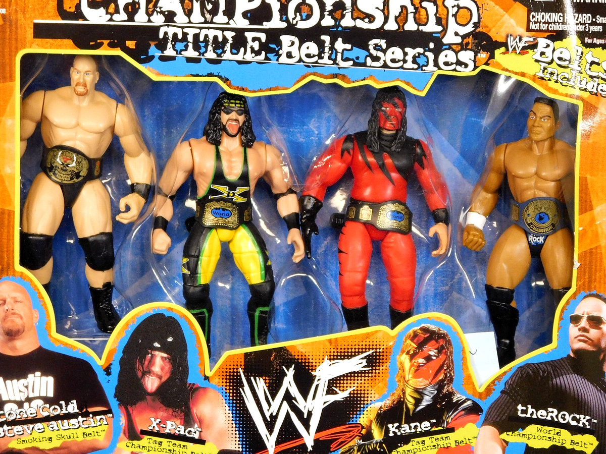 2003-2004プリンスアイスワールドヒーロー伝説パンフレット おまけ付き WWE WWF CHAMPIONSHIP TITLE BELT SERIES 4-PACK SEALED 1999 JAKKS