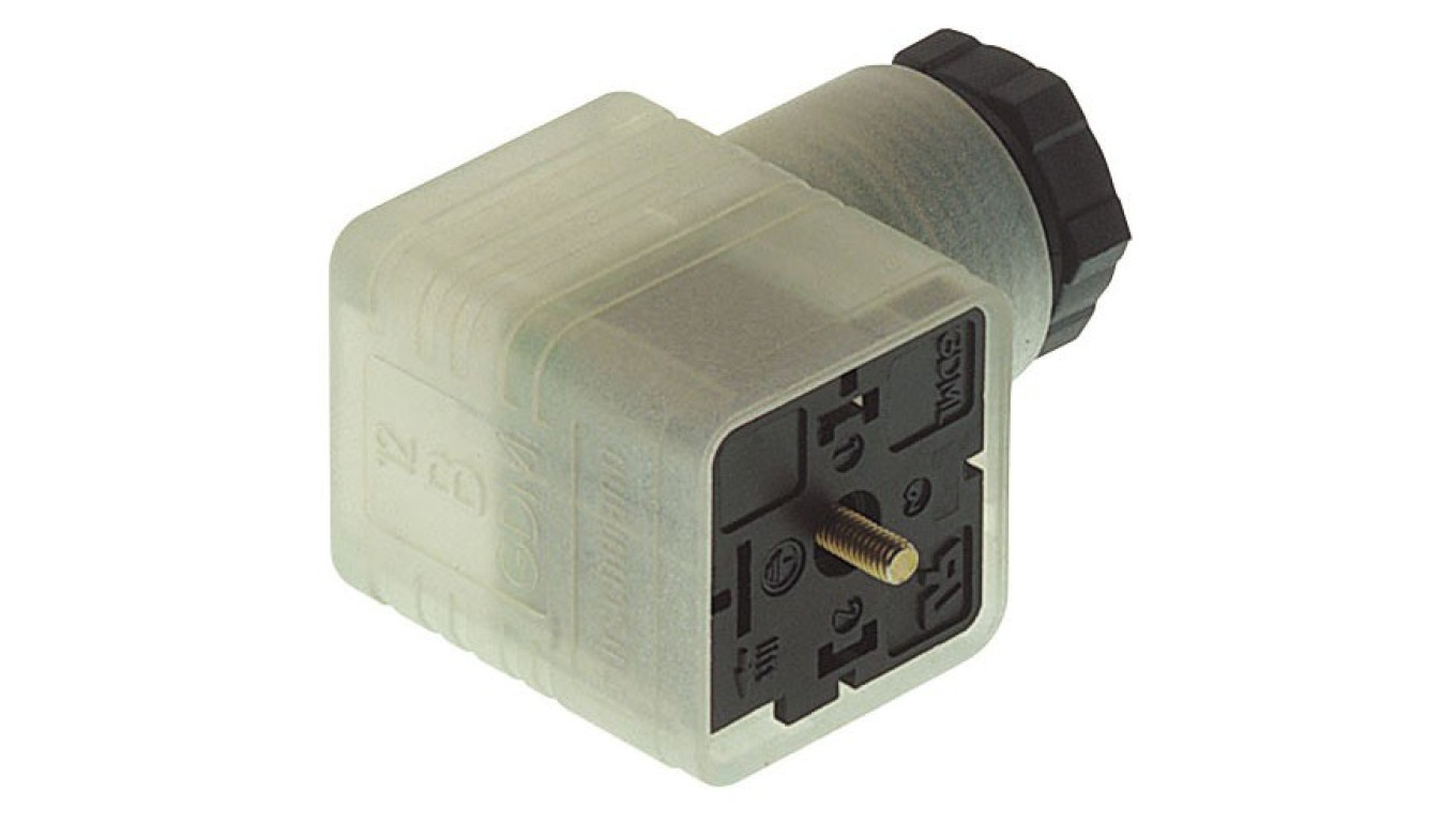 Self-assembly valve connector type A female 3-pin angled GDML 2011 LED 48 /T2UK