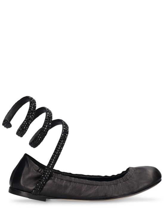 René Caovilla - Кожаные балетки толщиной 10 мм - Черные