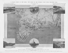 RUSSO-JAPANESE WAR Japanese Approach to Port Arthur - Antique Print 1904