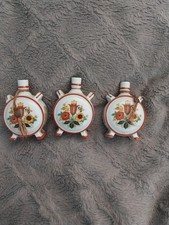 ​3x Vintage Zsolnay Hungary Porcelain Spirit Flasks - Rare  Csemege  Labels