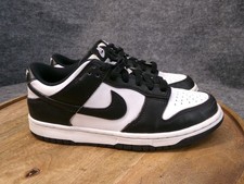 Nike Dunk Low GS Black White Panda Leather Sneakers Youth 6Y CW1590-100 Lace Up