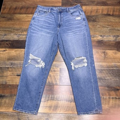 American Eagle Mom Jeans Womens 14 Short High Rise Comfort Stretch Waistband
