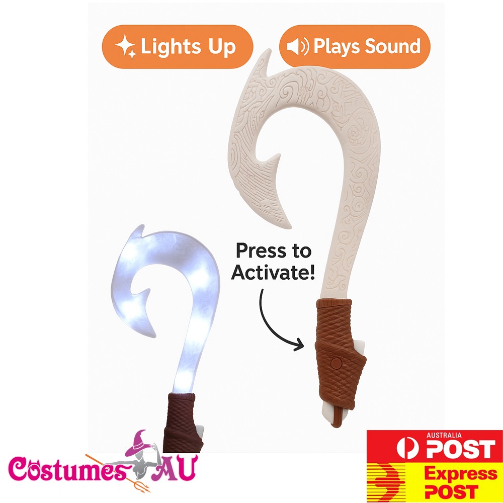demigod maui fishing hook Moana 2 Maui's Magical Fishhook Waialiki Maui Fish Hook Lights Music Weapon