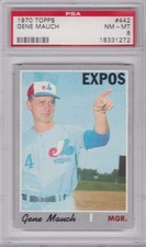 1970 Topps #442 Gene Mauch PSA 8 Expos