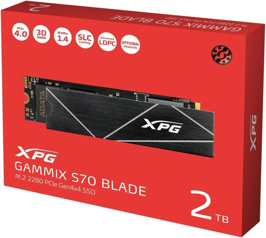 ADATA XPG GAMMIX S70 BLADE 2TB PCIe Gen4x4 M.2 2280 SSD 3D Graphics Processing H - Image 3 of 4
