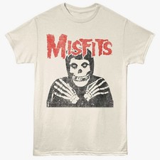 The Misfits Band T Shirt Men's Punk Rock Music Official Crossed Arms Natural