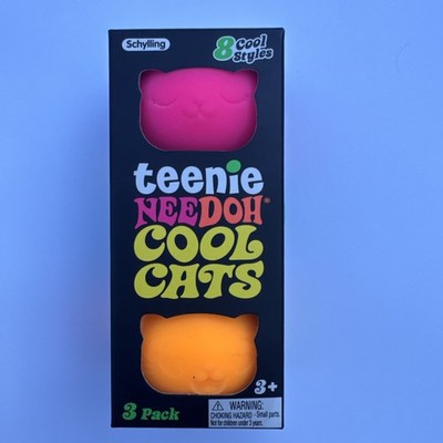 1x Teenie Needoh Cool Cats 3er Pack rosa grün orange Authentic Schylling