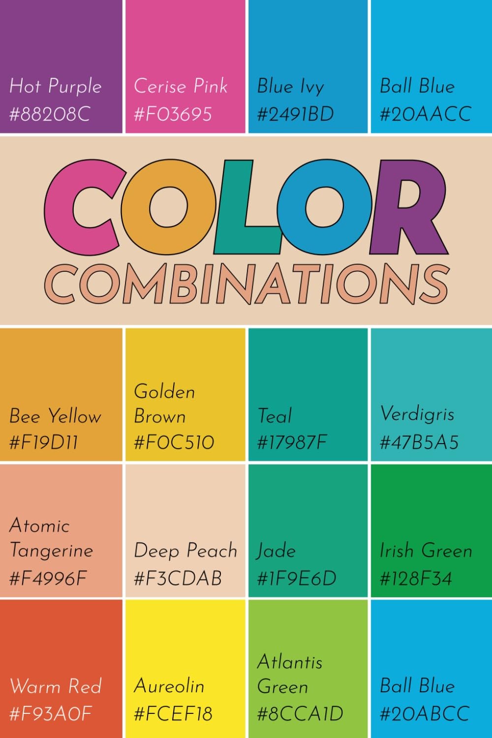 Color Combinations Book: Color Palette Book with 220 Color Schemes & 895 Color - Image 3