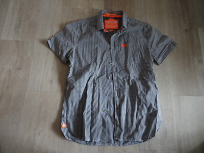 Superdry Herren  Hemd, Gr. XL, (ca .50),grau karo, 2x getragen, top, kurzarm