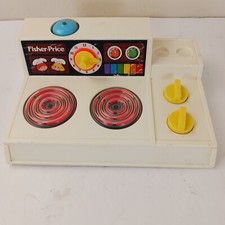 Vintage 1978 Fisher Price Toy Stove Top Bell Burners Glowing 919