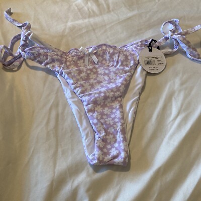 b swim bottom lilac fields forever purple floral size small $78