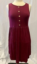 EASYDWELL Sleeveless Casual Summer Flare Tshirt Dress with Pockets Sundresses L