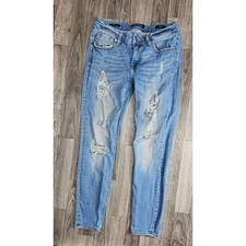 Vigoss Womens Size 27 Jagger Skinny Classic Fit Distressed Denim Blue Jeans