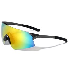 Sport Sunglasses Multi Mirrored Lens Cycling Running Glasses Mens Wrap Around