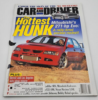 Car And Driver Magazine March 2003 ''The Hottest Hunk'' Cadillac, Mitsubishi
