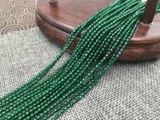 Natural 2mm Green Jade Faceted Gemstone Round Loose Beads 15" AAA