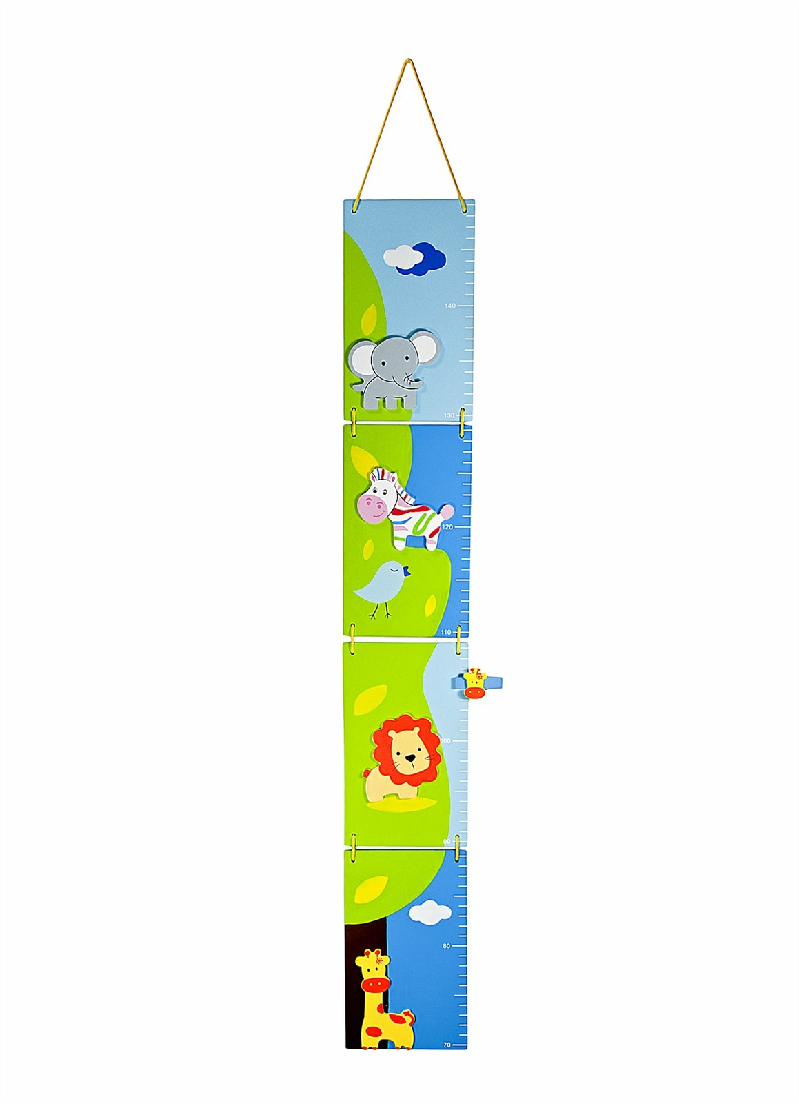 Mousehouse Wooden Safari Children's Height Chart for Boys Girls Nursery Bedroom