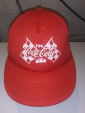 vintage coca Cola Checker Flags Indy car hat