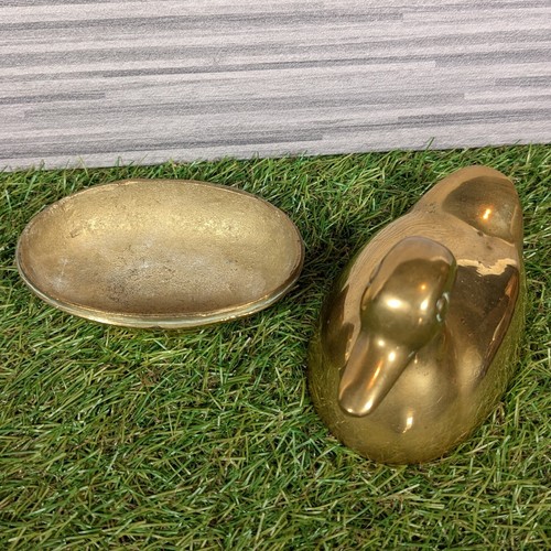 Vintage Solid Brass Duck Trinket Holder - Picture 4 of 12