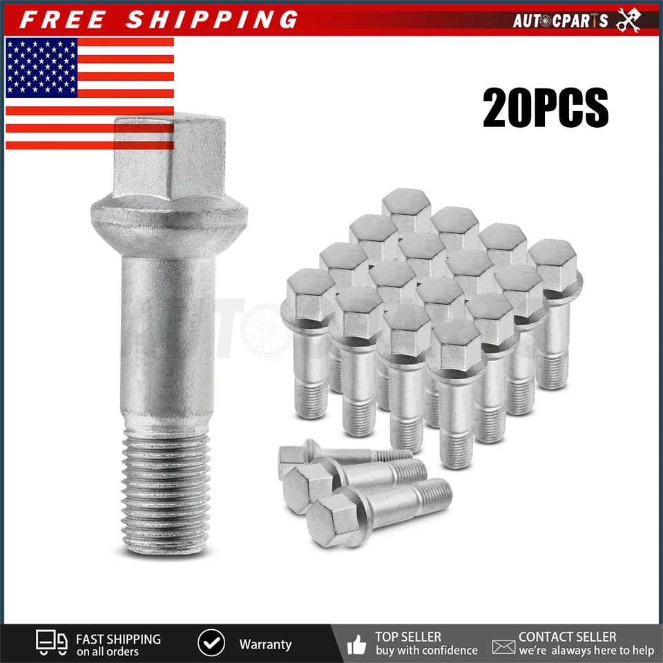 20PCS Wheel Lug Bolts Nuts Fits For Mercedes-Benz ML350 S500 GLK350 0009905307 - Image 2 of 4