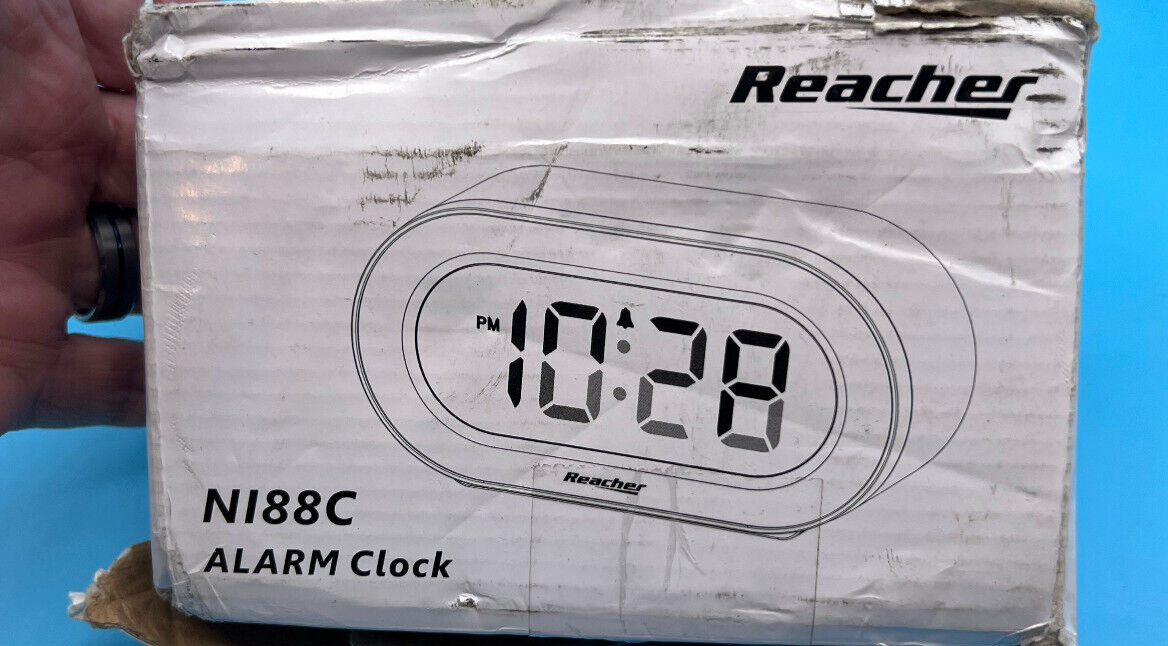 Reacher NI 88 C Alarm Clock White Snooze Colorful Display Bedside Desk Shelf photo Reacher NI 88 C Alarm Clock White Snooze Colorful Display Bedside Desk Shelf featured image