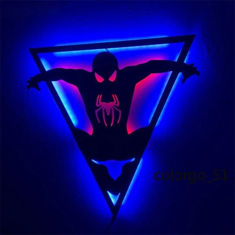 Человек-паук светодиодный ночник беспроводной настенный светильник спальня косплей реквизит подарок игрушка новый - Изображение 2 из 4