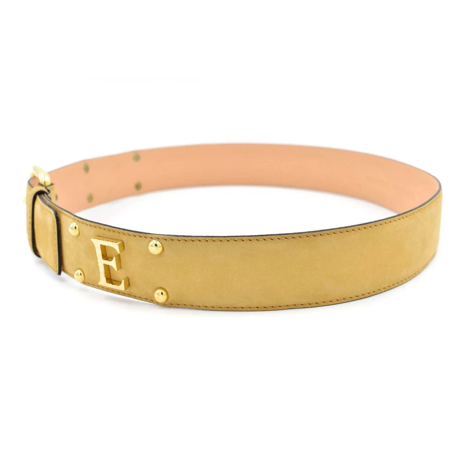 Cinturón vintage ESCADA para mujer gamuza camel logotipo firma talla 42 DE/12 EE. UU. Foto 3 de 4