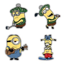 Minions Cartoon Set Of 4 Vinyl Sticker Decal - 5'' longer side ID:2