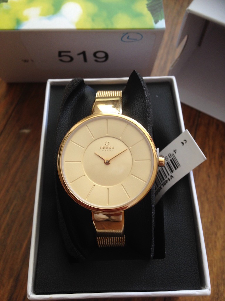 OBAKU Gold Face SOL Gold Mesh Bracelet Bangle Strap WATCH V149LXGGMG New
