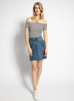 Summer　SALE　⑨ MAVI JEANS women jean skirt Melody 130421-24175 flower embro