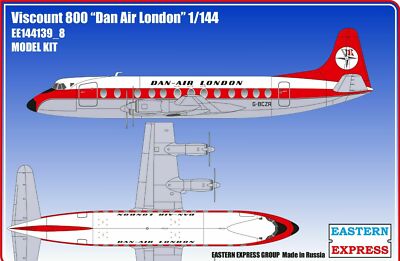 Eastern Express 1/144 Vickers Viscount Type 800 Dan Air London Model Kit