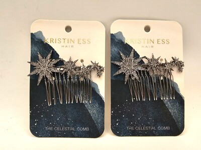 Kristin Ess Hair The Celestial Comb Silver, 1 Step accessory. 2-PACK! NEW!