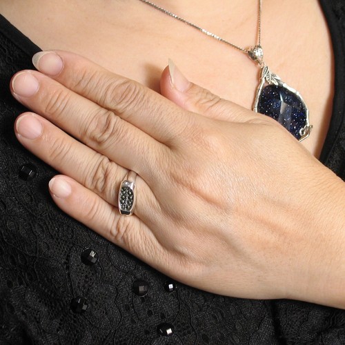 Gorgeous 925 Sterling Silver Ten Pieces Marcasite Band Ring- TPJ - Picture 3 of 6