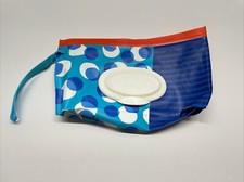 Huggies Wipe Clutch N Clean Refillable Blue Stripe Circles Wipes Clutch Only