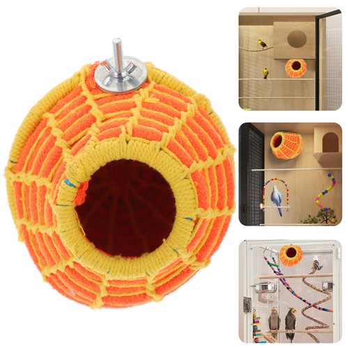lemgyiamz Nid Cage à Oiseaux D'Oiseau - Nichoir D'éLevage d'oiseaux en Corde De Coton Mignon Perroquet D'Incubation Cages Nids Jouets Accessoires pour Nymphes TisséS La Main Canari Perruches Etc